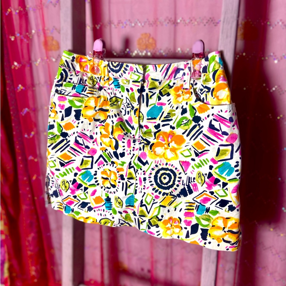 Abstract Pattern Mini Skirt